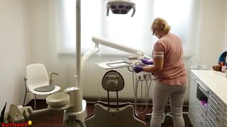 Dentist Gloved Handjob and Latex Mouth Gate Blowjob