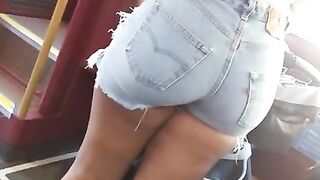 Phat Ass Bubble Butt & Thick Thighs In Tight Booty Shorts