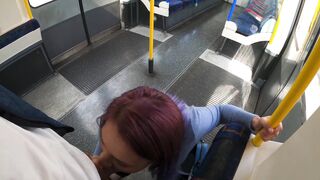 Risky Blowjob in London Train. Caught by Stranger Cum on Face 4K ELLA BOLT