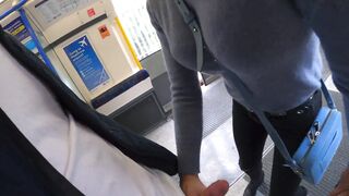 Risky Blowjob in London Train. Caught by Stranger Cum on Face 4K ELLA BOLT