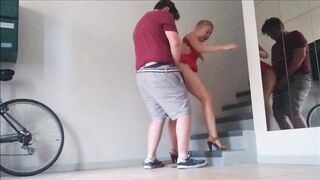 French Slut Gets Fucked in the Stairwell