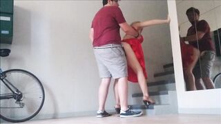 French Slut Gets Fucked in the Stairwell