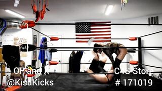 Kisa Kicks Ballbusting and wrestling with CJ