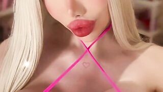 Luxury Plastic Doll - Hot blonde plastic fake body MILF teasing NEW 2500cc boobs - Long Teaser