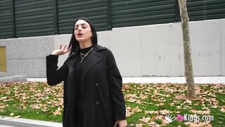 Nelia Estrada shows herself in the street before tasting a BIG COCK!