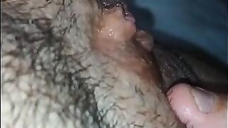 Licking honey from hot pussy