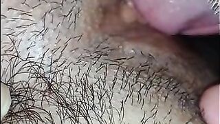 Licking honey from hot pussy