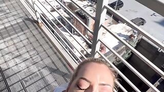 Public city balcony facial w/ Savvy Suxx