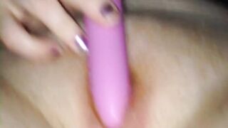 Trying to open my legs and show my hairy wet pussy while I cum with my vibrator but it's so hard! ????