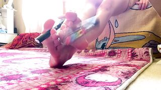 Cute Teen Picks Things Up With Her Feet and Toes