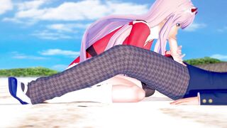 Sex with ZeroTwo on the beach