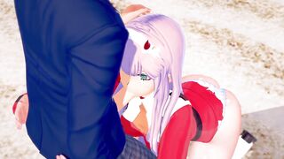 Sex with ZeroTwo on the beach