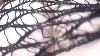 Spanking my fishnet ass