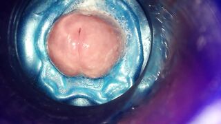 Sloppy precum reverse fleshlight fuck