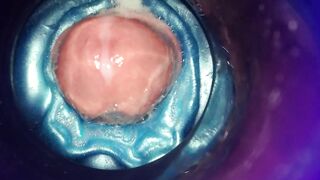 Sloppy precum reverse fleshlight fuck