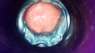 Sloppy precum reverse fleshlight fuck