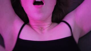 Tight slut moans really loud and spits cum on his cock while fucking POV