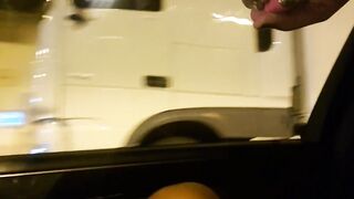 Hot Latina Flashing her Pussy and Tits on a Public HIGHWAY Taking Her PANTIES OFF in the CAR