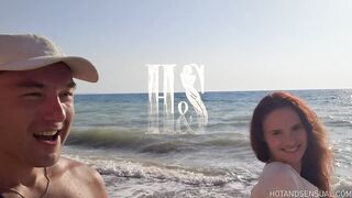 Real lesbian seduction on the beach ended with mutual masturbation, fingering and sex