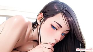 Hentai japanese anime teen gives morning blowjob until being filled with cum - Beyond reality