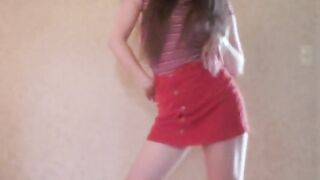 Dance/Strip to Nude from Button Skirt.(shake it off - Taylor Swift)