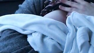 Horny Girlfriend after party Masturbate car amateur