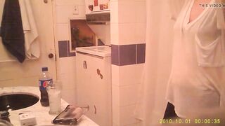 Hot Blonde in Bathroom-Dressing Spy Cam