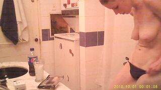 Hot Blonde in Bathroom-Dressing Spy Cam