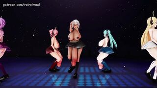 Hip-swinging dance show by Vocaloids in Futanari