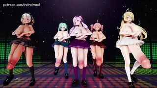 Hip-swinging dance show by Vocaloids in Futanari