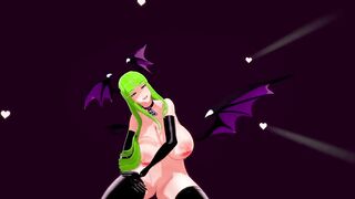 Darkstalkers Hentai Morrigan Aensland Nude Dancing Señorita and Sex Sucubo Girl Big Boobs MMD 3D