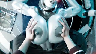 Futuristic 3D Real Gameplay - Futanari Characters - Massive Cock Intense TitsJob