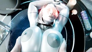 Futuristic 3D Real Gameplay - Futanari Characters - Massive Cock Intense TitsJob