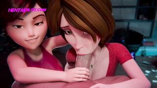 Cass And Best Friend Fucking A Massive Cock - 3D Animation