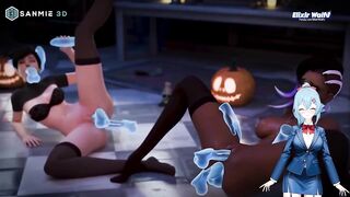 GHOST GANGBANG! Tracer x Sombra x DVa x Mei | Halloween porn