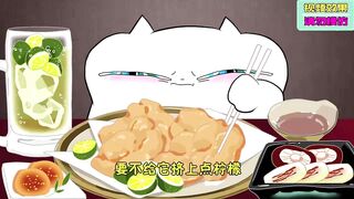 Food animation: A greedy cat who has become a heavy lemon lover! Is this the feeling of being electr