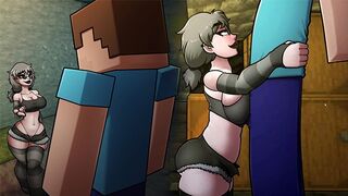 Hot Cute Girl Rub my dick using her boobs - Minecraft Parody Game Hornycraft Gallery