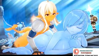 BIG ASS SLIME GIRL FUCKED BY FUTANARI IN THE DUNGEON AND GETTING CREAMPIE - FUTA HENTAI ANIMATION