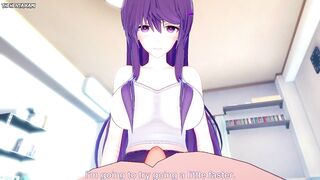 Yuri from Doki Doki Literature Club Gives You A Footjob Hentai POV