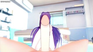 Yuri from Doki Doki Literature Club Gives You A Footjob Hentai POV