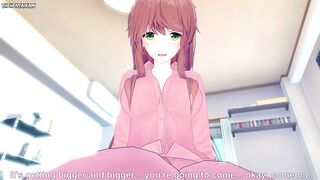 Monika from Doki Doki Literature Club Gives You A Footjob Hentai POV