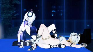 Citlali x Xilonen Scissoring (Genshin Impact Lesbian Yuri Hentai Animation)