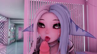 VR | shy girl greets you and makes you cum POV