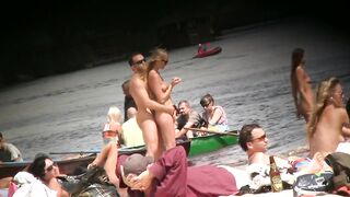 Erection on nudist beach