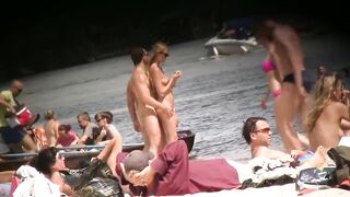 Erection on nudist beach