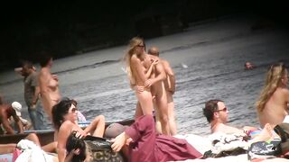 Erection on nudist beach