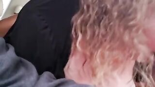 quick bj in car with cum on big tits