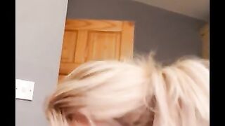 Hot blonde wife suck cock and swallow