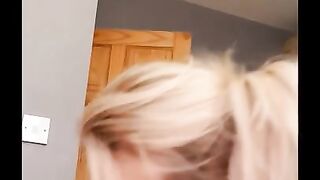 Hot blonde wife suck cock and swallow