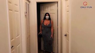 quarantine fuck and cum on the mask of big ass